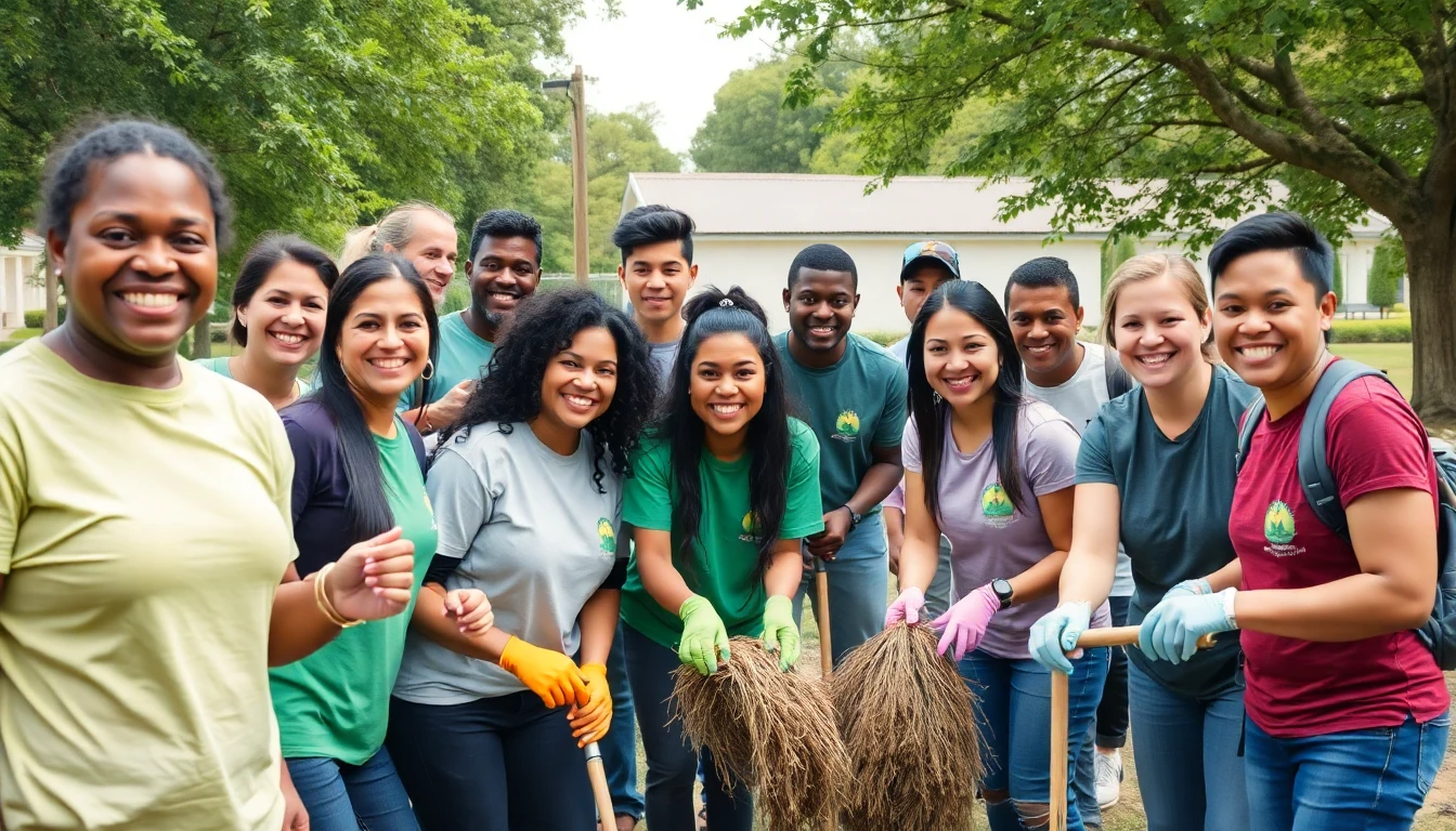 Voluntários em ação na comunidade